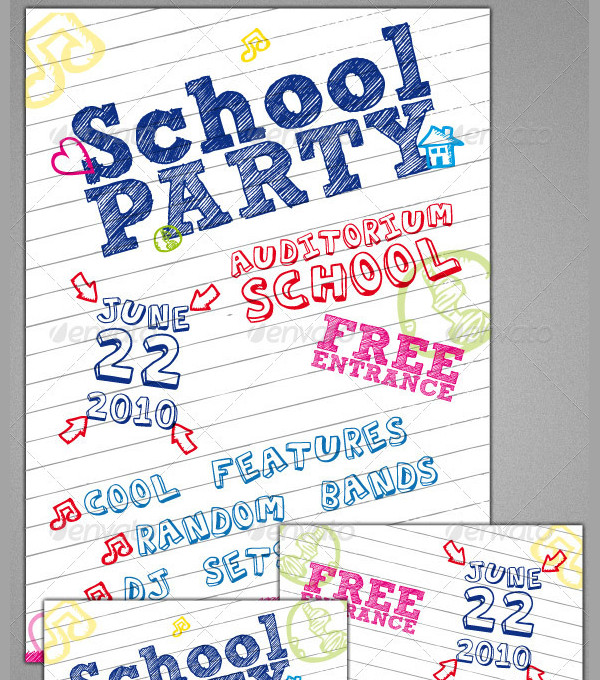 School Party Poster Template