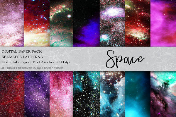 Space Background Digital Paper