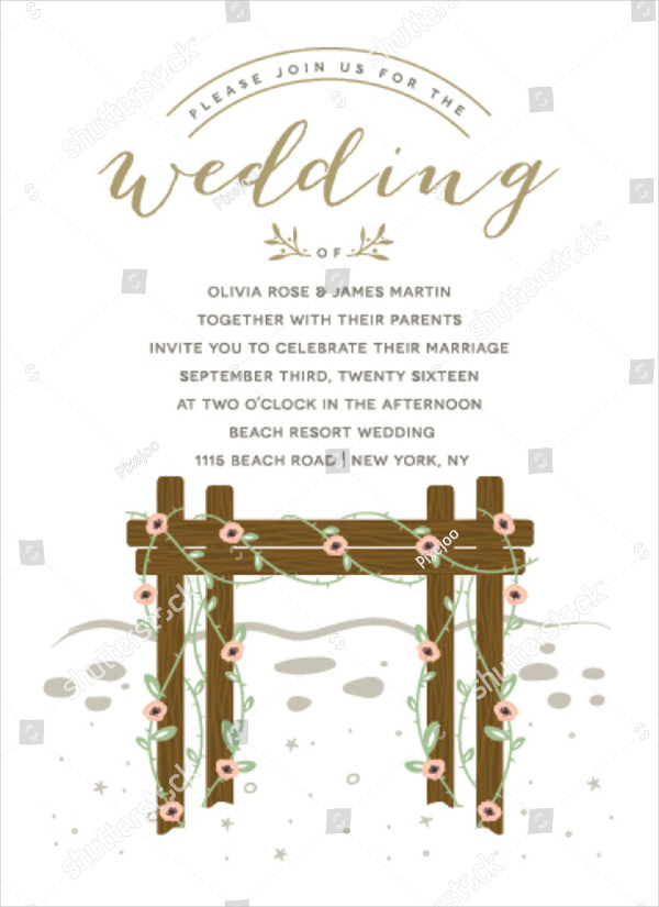 Clean Wedding Invitation Beach Template