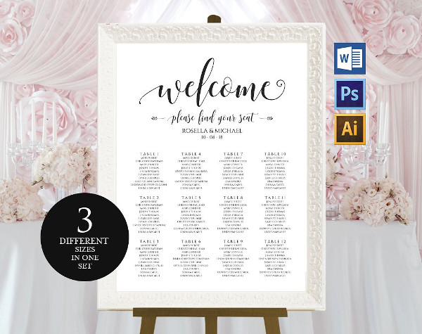 Wedding Reception Seating Chart Template
