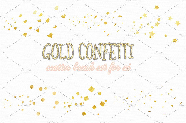 Gold Confetti Scatter Brushes