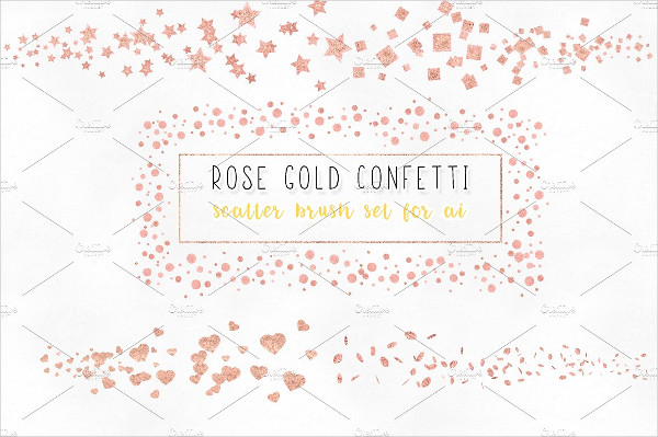 Rose Gold Confetti Brushes
