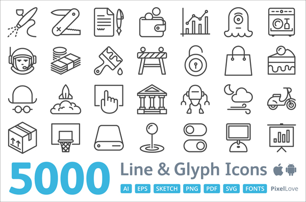 5000 iOS and Android Icons