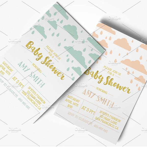 Floral Baby Shower Party Invitation