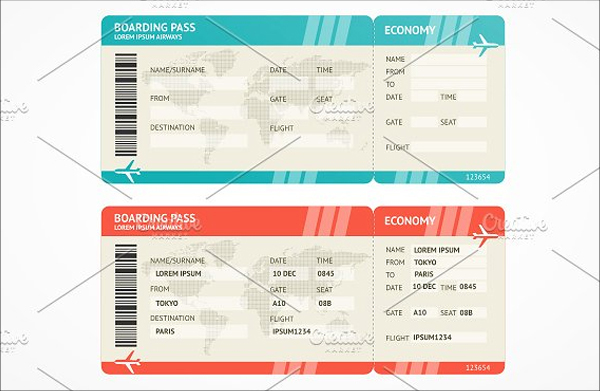 Blank Vector Airplane Tickets