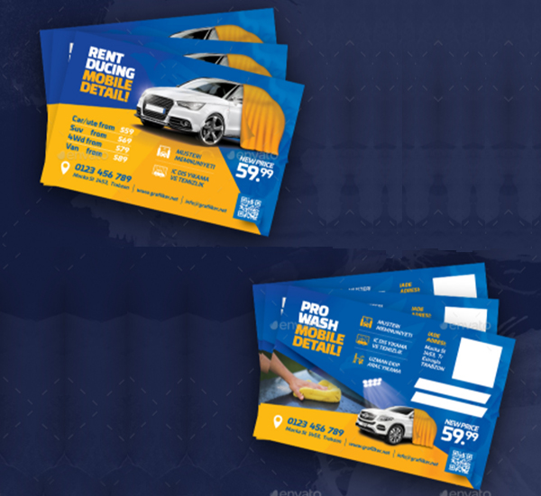 Car Wash PowerPoint Postcard  Design