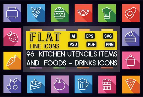 Flat Design Android Icons Template