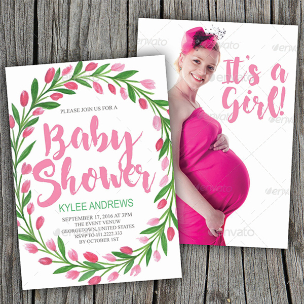 Floral Baby Shower Invitation Templates