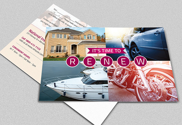 Insurance Renewal PowerPoint Postcard Template