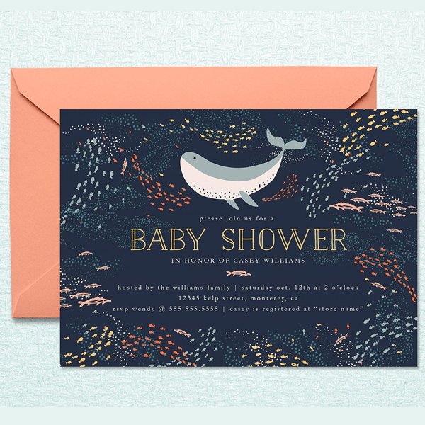 Marine Life Baby Shower Invitation