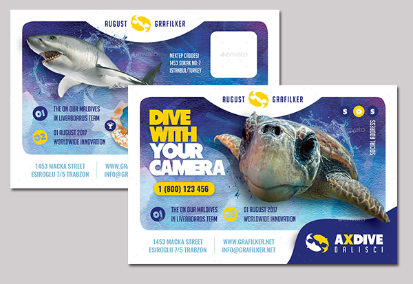 Ocean Diving PowerPoint Postcard Design