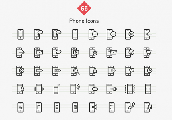 Phone Line Android Icon Templates