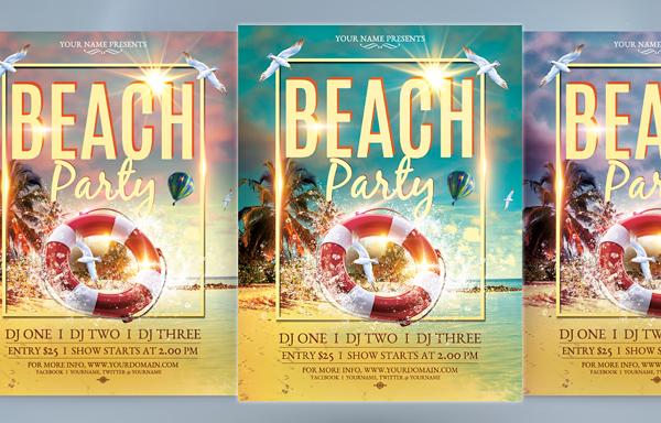 Pool Beach Party Flyer Template