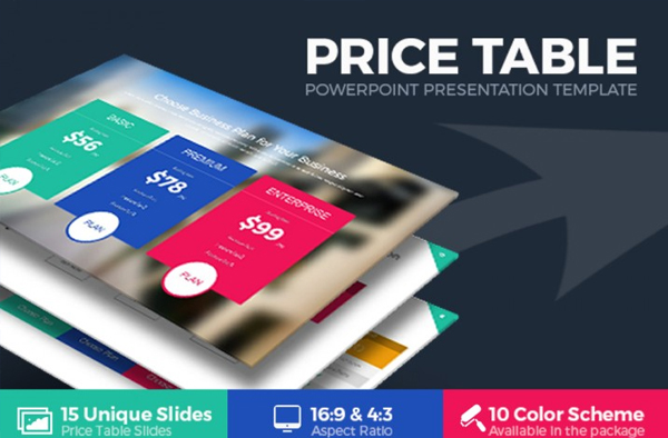 Price Table PowerPoint Presentation Template