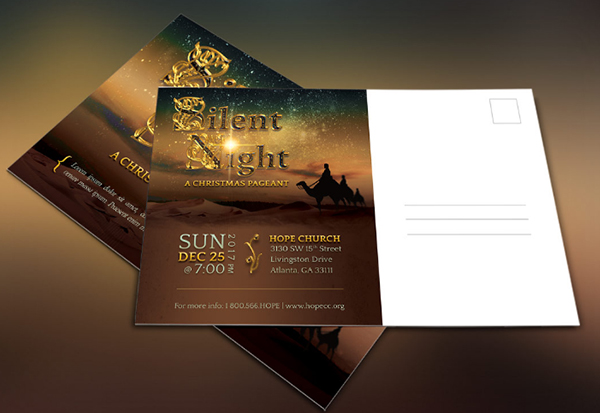 Silent Night PowerPoint Postcard Template