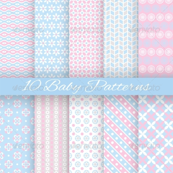 Baby Pastel Different Seamless Patterns
