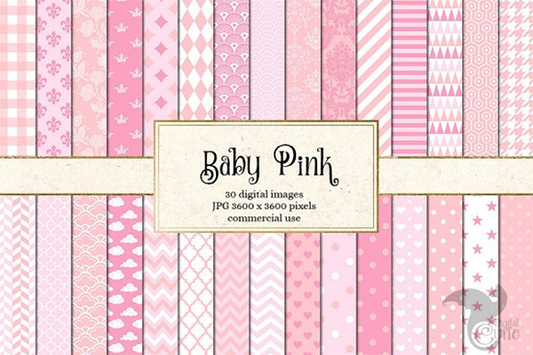 Baby Pink Patterns Digital Paper