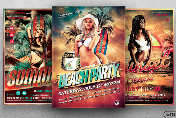 Beach Party Flyer Templates