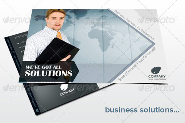 Business Marketing Postcard Template Set