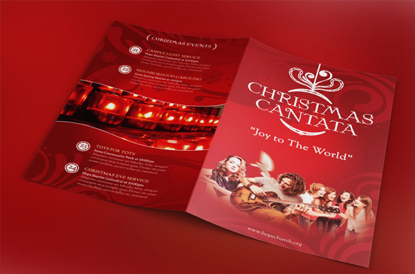 Christmas Cantata Bi-Fold Program Invitation Bi-Fold Template