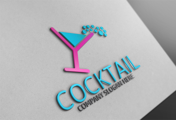 Cocktail Logo Design Template