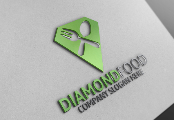 Diamond Food Logo Design Template