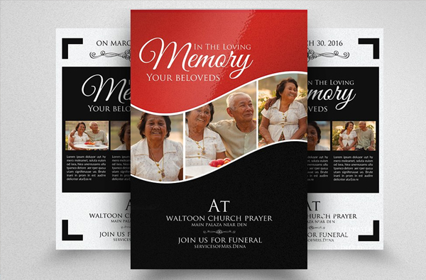 Double Sided Memory Funeral Flyer