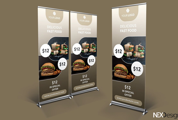 Fast Food Advertising Roll Up Banner