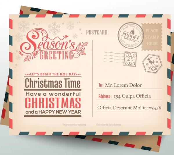 Free Download Christmas Postcard Template