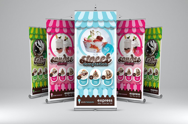 Ice Cream Advertising Roll Up Banner