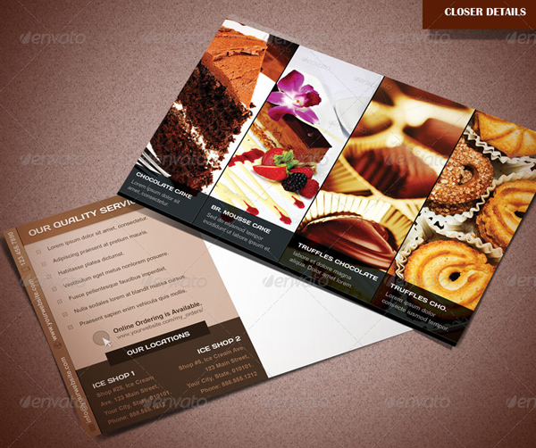 Ice Cream Shop & Bakery Marketing Postcard
