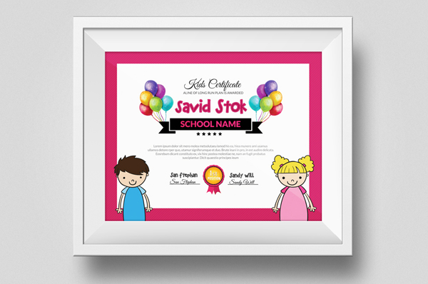 Kids Award Certificate Template