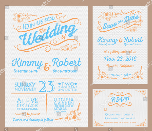 Letterpress Wedding Invitation Design