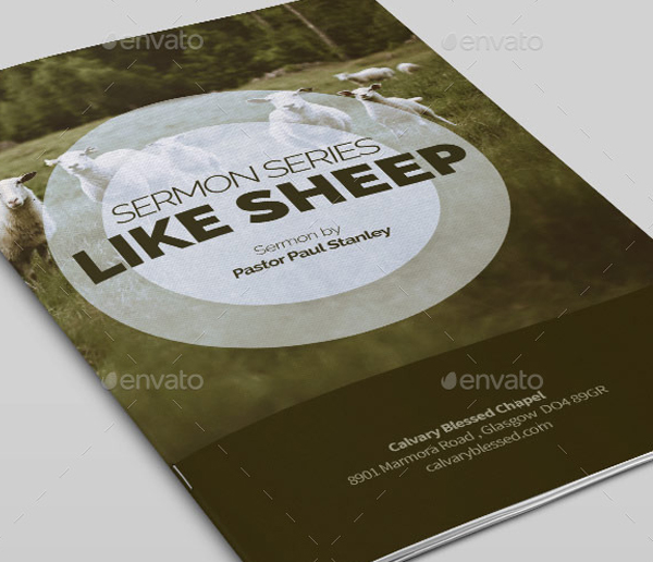 Like Sheep Church Bulletin Template