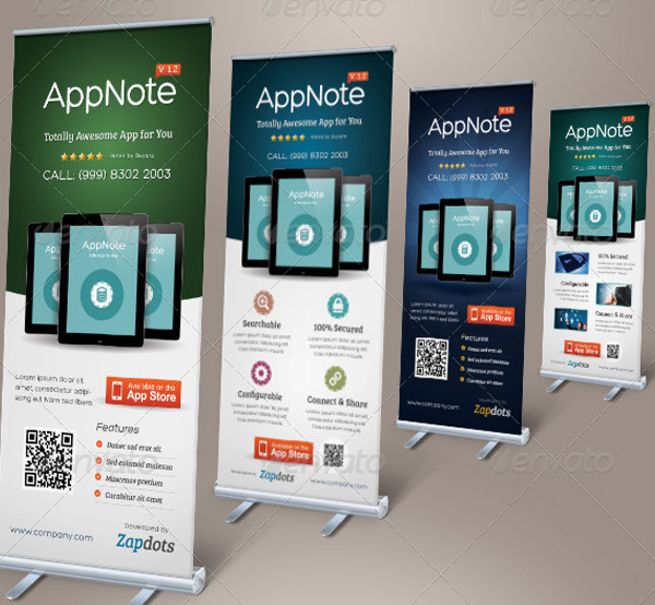 Mobile App Promotion Advertising Roll Up Banner Templates