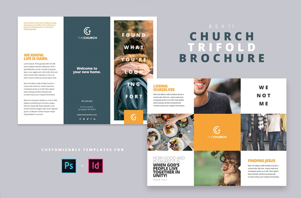 Modern Church Program Tri-fold Brochure