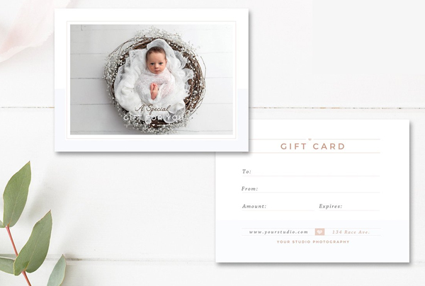 Newborn Photographer Gift Card Template
