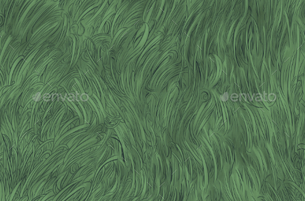 Seamless Drawn Grass Pattern