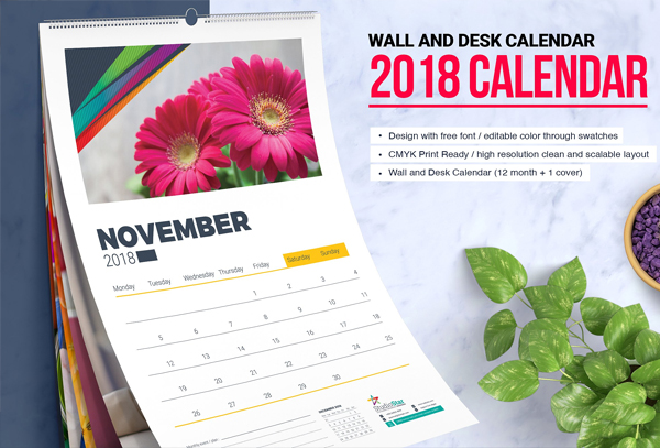Wall and Desk Table Calendar