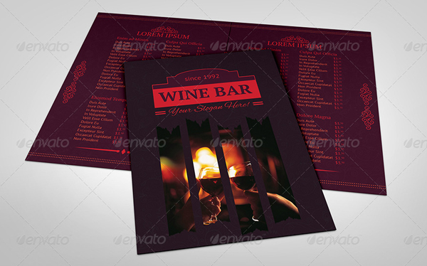 Wine Bar Menu Design