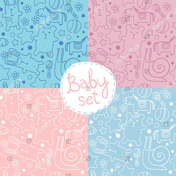 Baby Cartoon Seamless Patterns