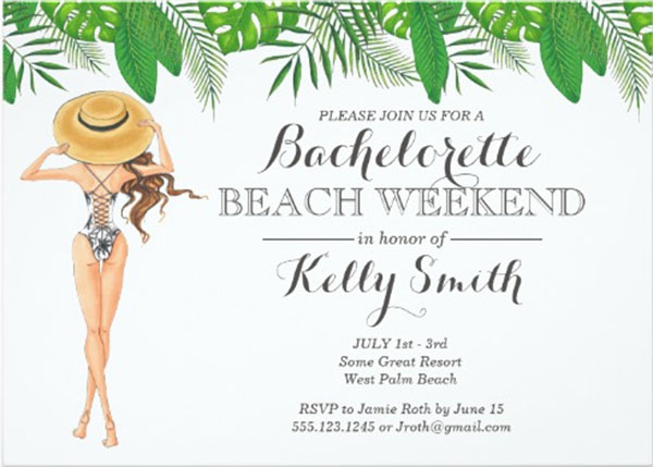 Bachelorette Beach Party Invitation