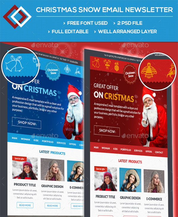Christmas Snow Email and Newsletter