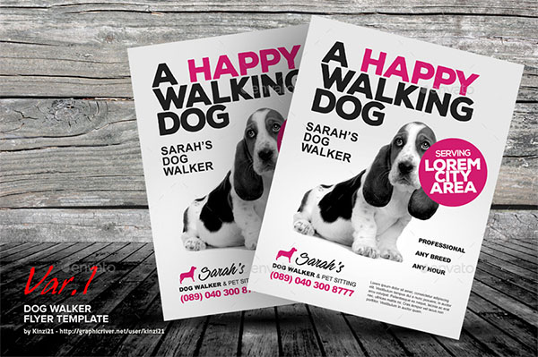 Dog Walker Flyer Templates