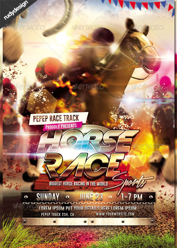 Printable Horse Racing Flyer Template