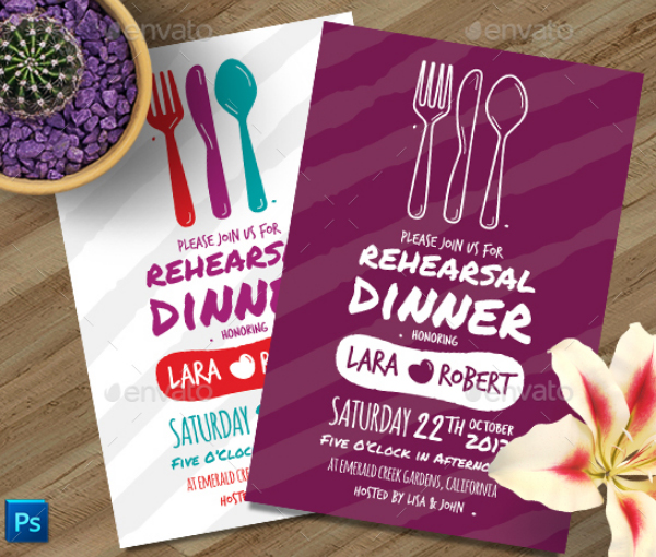 Elegent Rehearsal Dinner Invitation