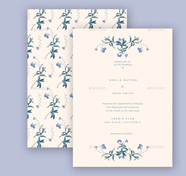 Floral Elegant Wedding Invitation
