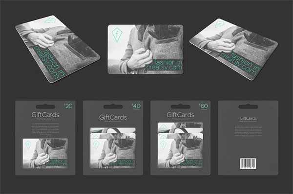 Gift Card Pack Mockup Set