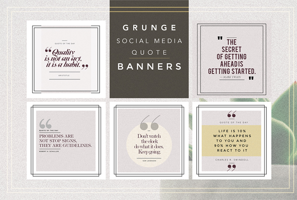 Grunge Social Media Quote Banners