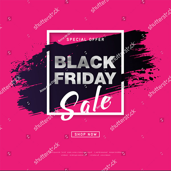 Grunge Brush Stroke Black Friday Template